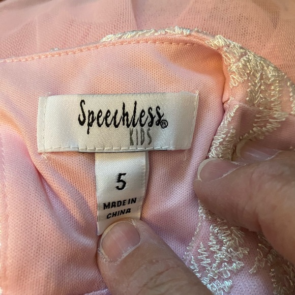 Speechless Kids Girls beautiful sparkling lace pink floral Hi-Low Dress size 5 - Picture 10 of 13